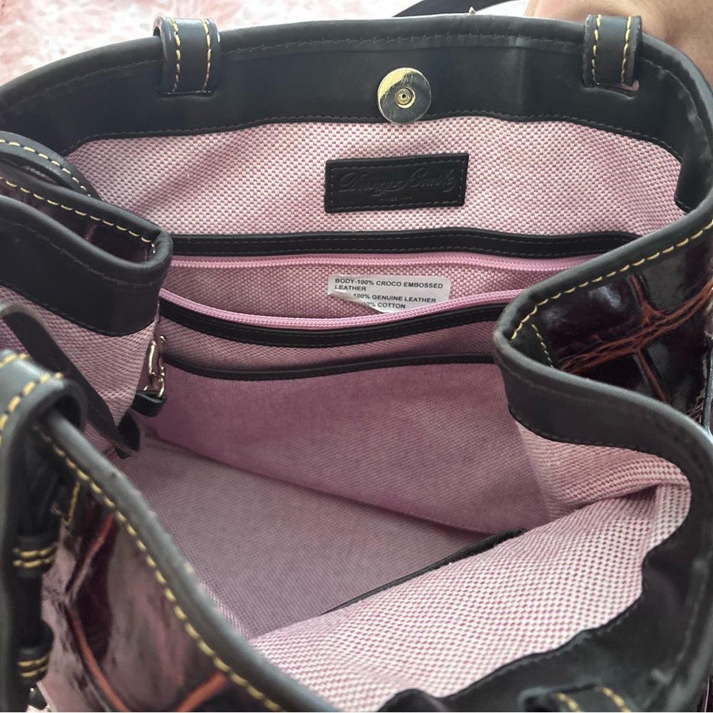 Dooney & Bourke Burgundy Croc-Embossed Shoulder Bag Set - Picture 9 of 16